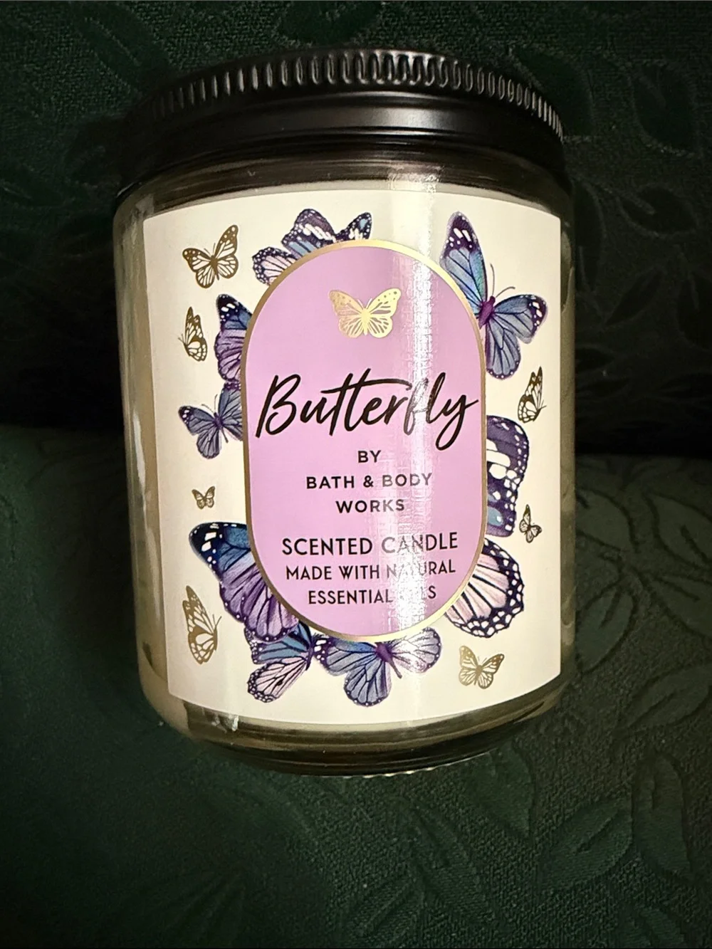 NWT Bath & Body Works Butterfly Single Wick Candle. Mason Jar style.